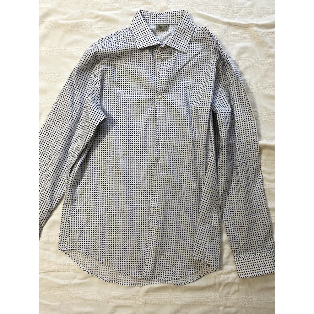 REACTION KENNETH COLE MENS SHIRT L 16 32/33 NECK SLIM FIT